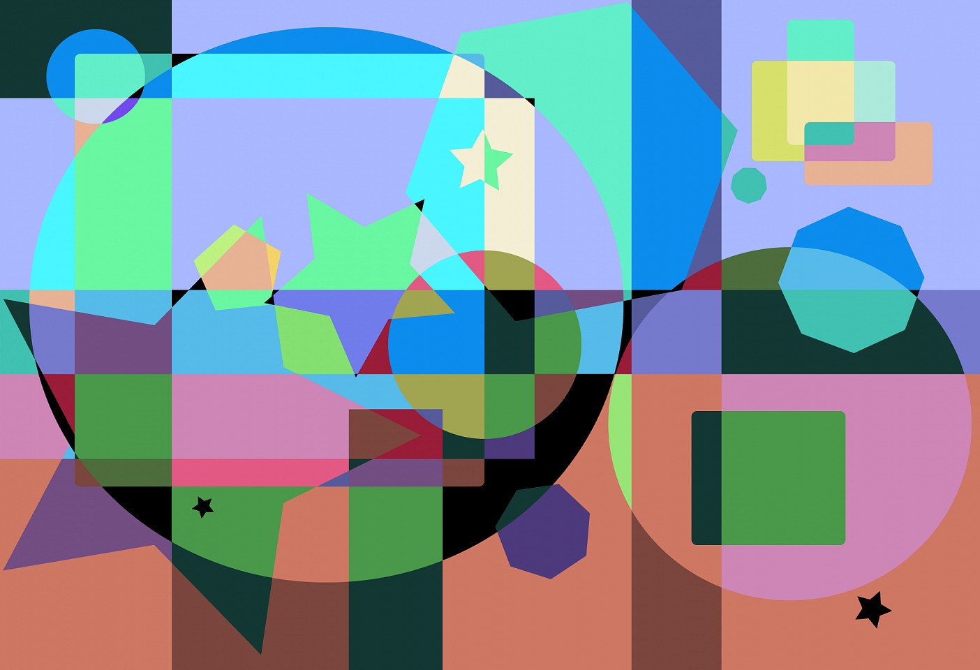 Dane Albert, Polygons #4, 2023
Enamel on aluminum (Concept) © Dane Albert, 48 x 72 in. (121.9 x 182.9 cm)
Series of colored lines and shapes in multiple configurations
DA.2023.polygon-004