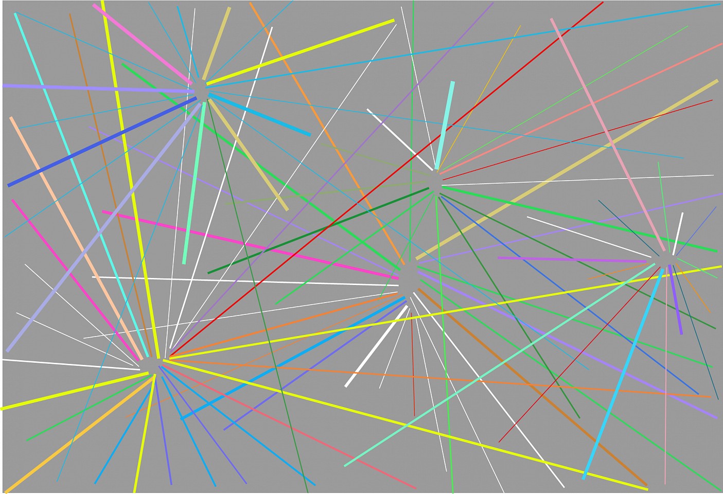 Dane Albert, Color Sticks #1 Whitelines, 2023
Enamel on aluminum (Concept) © Dane Albert, 48 x 72 in. (121.9 x 182.9 cm)
Series of colored lines and shapes in multiple configurations
DA.2023.sticks-001-whiteline