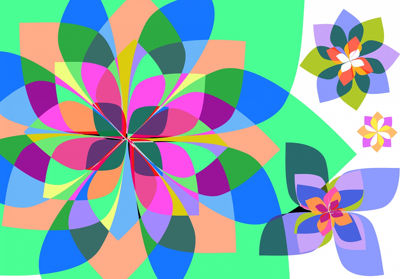 Dane Albert, Floral #1, 2023
Enamel on aluminum (Concept) © Dane Albert, 48 x 72 in. (121.9 x 182.9 cm)
Series of colored lines and shapes in multiple configurations
DA.2023.floral-001