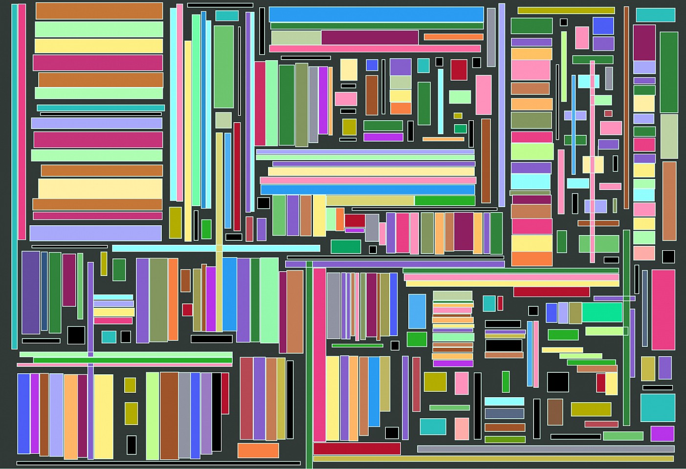 Dane Albert, Color Bars #7 Lightlines, 2023
Enamel on aluminum (Concept) © Dane Albert, 48 x 72 in. (121.9 x 182.9 cm)
Series of colored lines and shapes in multiple configurations
DA.2023.bars-007-lightline