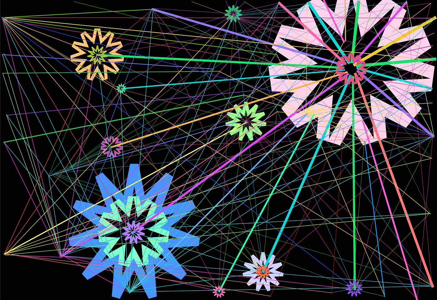 Dane Albert, Color Sticks #4, 2023
Enamel on aluminum (Concept) © Dane Albert, 48 x 72 in. (121.9 x 182.9 cm)
Series of colored lines and shapes in multiple configurations
DA.2023.sticks-004