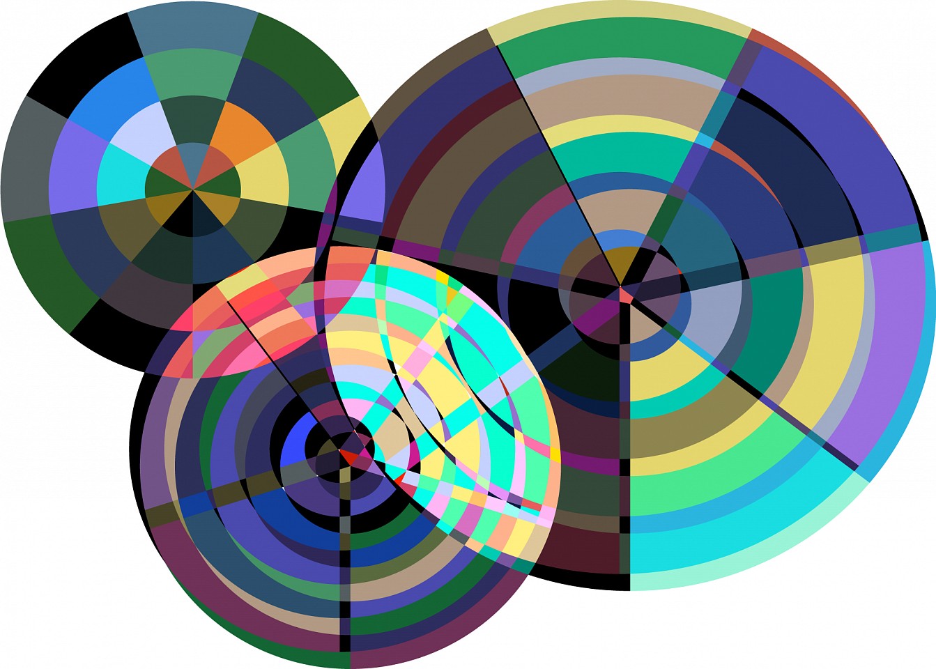 Dane Albert, Circles #23, 2023
Enamel on aluminum (Concept) © Dane Albert, 48 x 72 in. (121.9 x 182.9 cm)
Series of colored lines and shapes in multiple configurations
DA.2023-023