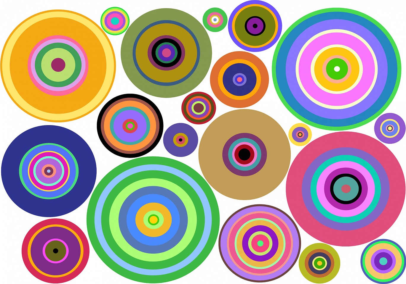 Dane Albert, Circles #24, 2023
Enamel on aluminum (Concept) © Dane Albert, 48 x 72 in. (121.9 x 182.9 cm)
Series of colored lines and shapes in multiple configurations
DA.2023-024