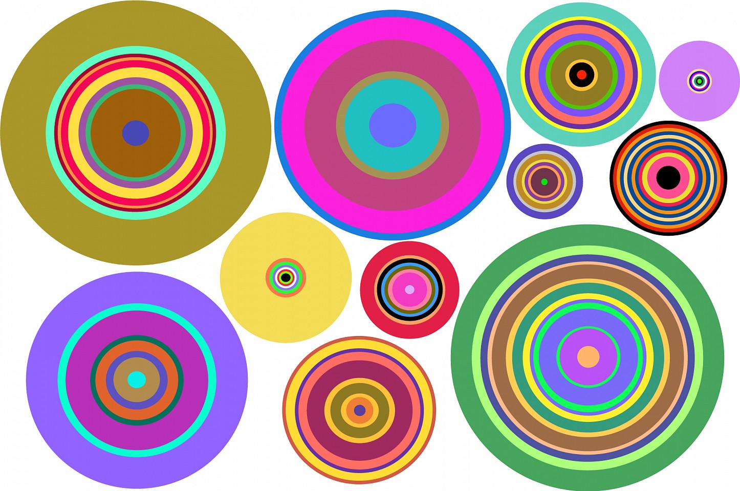 Dane Albert, Circles #25, 2023
Enamel on aluminum (Concept) © Dane Albert, 48 x 72 in. (121.9 x 182.9 cm)
Series of colored lines and shapes in multiple configurations
DA.2023-025