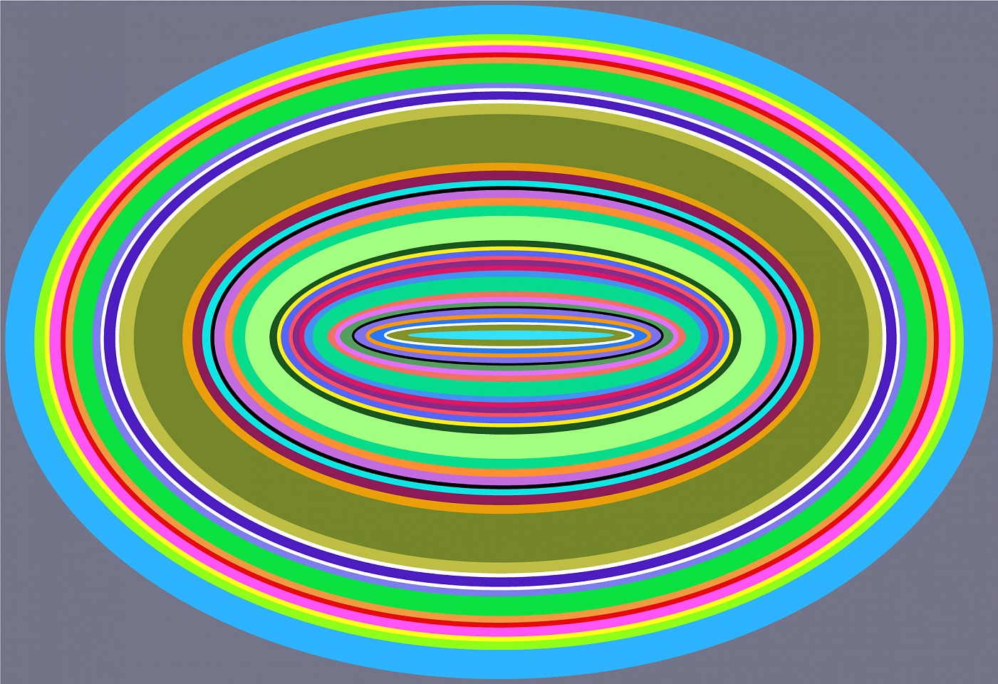 Dane Albert, Circles #27 Dusk, 2023
Enamel on aluminum (Concept) © Dane Albert, 48 x 72 in. (121.9 x 182.9 cm)
Series of colored lines and shapes in multiple configurations
DA.2023-027-dusk
