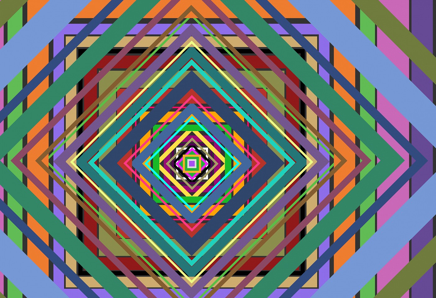 Dane Albert, Polygons #11 Night, 2023
Enamel on aluminum (Concept) © Dane Albert, 48 x 72 in. (121.9 x 182.9 cm)
Series of colored lines and shapes in multiple configurations
DA.2023.polygon-011-night