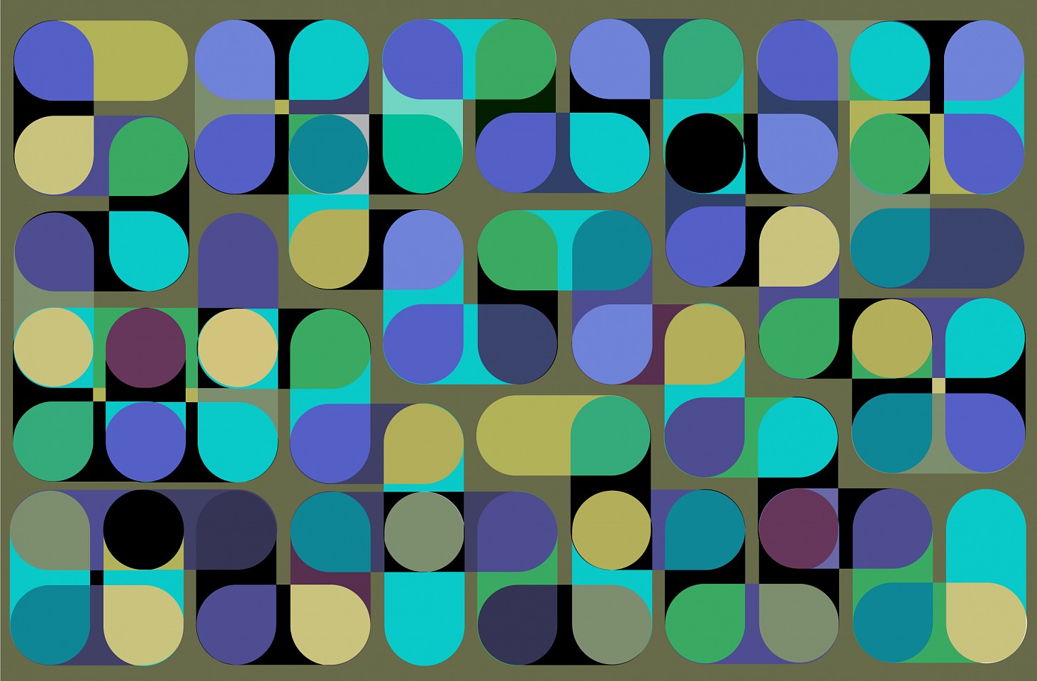 Dane Albert, Color Bars #12 Dusk, 2023
Enamel on aluminum (Concept) © Dane Albert, 48 x 72 in. (121.9 x 182.9 cm)
Series of colored lines and shapes in multiple configurations
DA.2023.bars-012-dusk