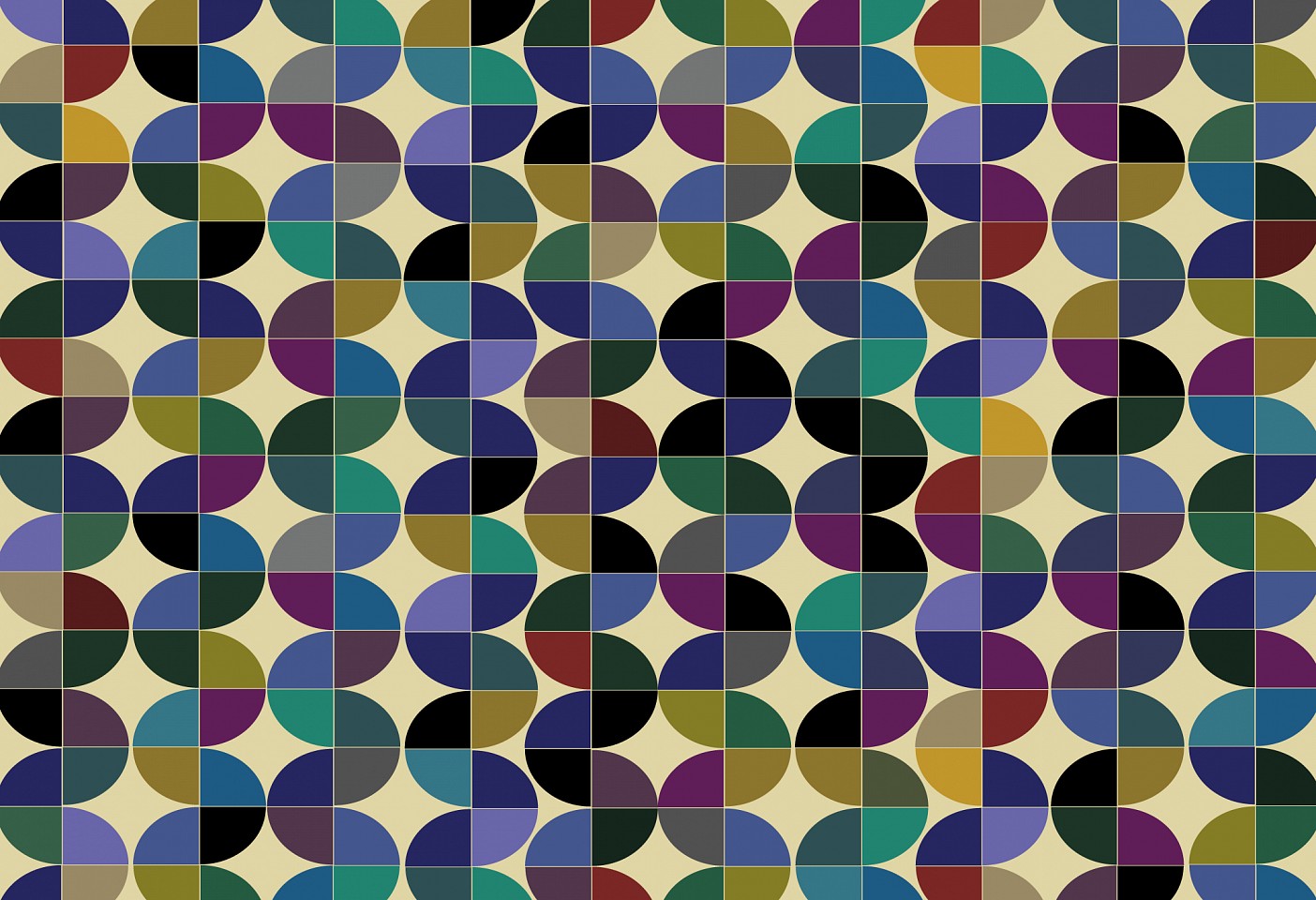 Dane Albert, Arcs #7 Dusk, 2023
Enamel on aluminum (Concept) © Dane Albert, 48 x 72 in. (121.9 x 182.9 cm)
Series of colored lines and shapes in multiple configurations
DA.2023.arcs-007-dusk