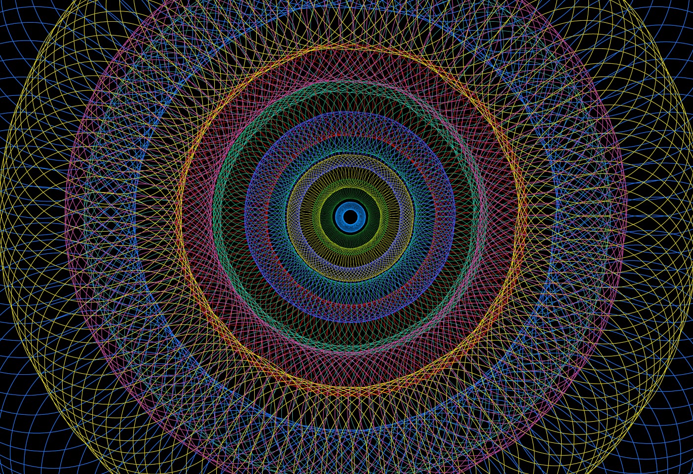 Dane Albert, Circles #36 Night, 2023
Enamel on aluminum (Concept) © Dane Albert, 48 x 72 in. (121.9 x 182.9 cm)
Series of colored lines and shapes in multiple configurations
DA.2023-036-night