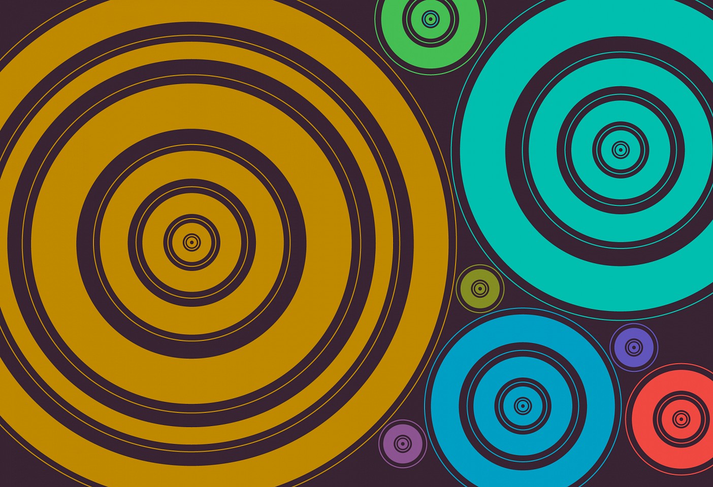 Dane Albert, Circles #39 Night, 2023
Enamel on aluminum (Concept) © Dane Albert, 48 x 72 in. (121.9 x 182.9 cm)
Series of colored lines and shapes in multiple configurations
DA.2023-039-night
