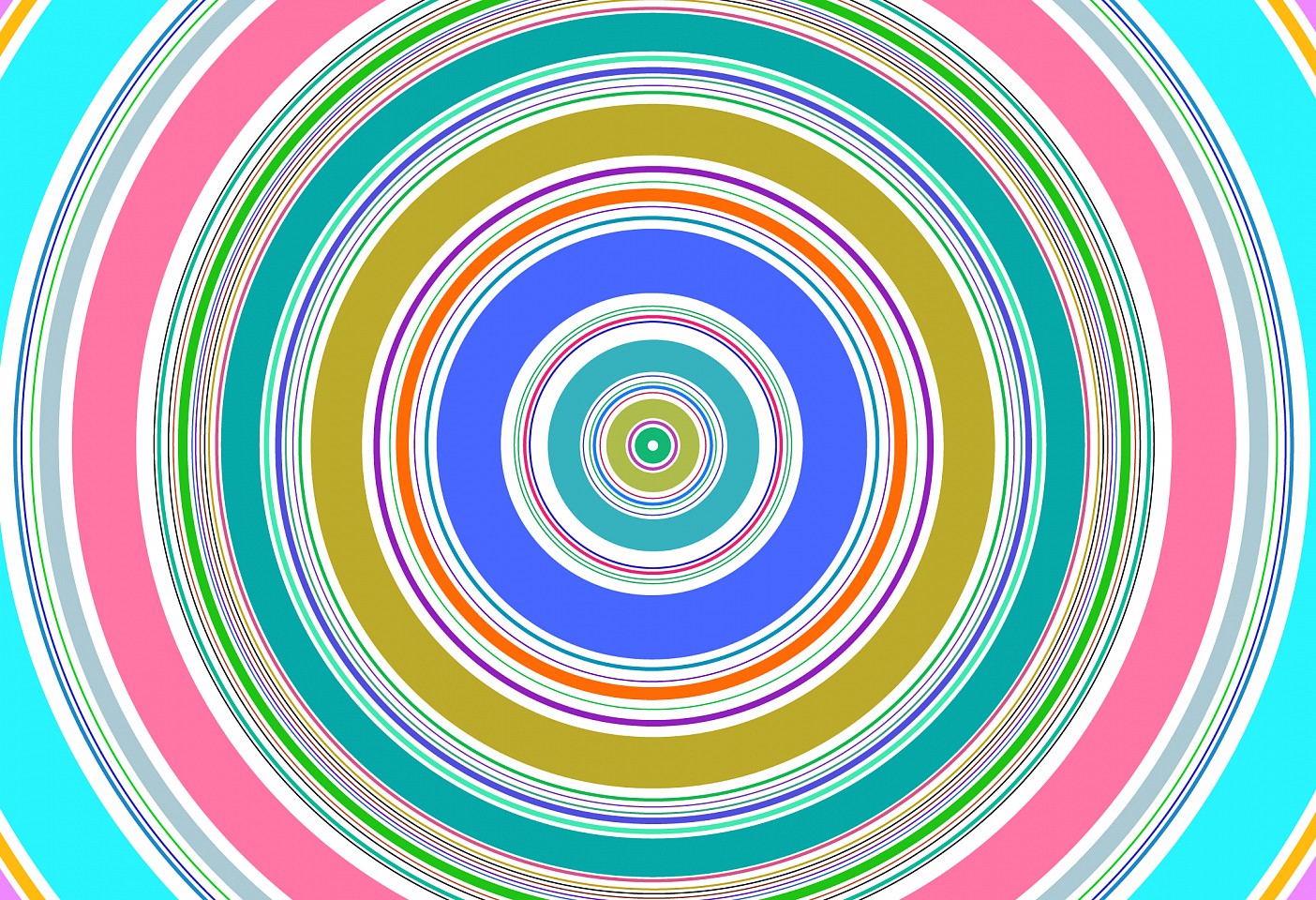 Dane Albert, Circles #37, 2023
Enamel on aluminum (Concept) © Dane Albert, 48 x 72 in. (121.9 x 182.9 cm)
Series of colored lines and shapes in multiple configurations
DA.2023-037