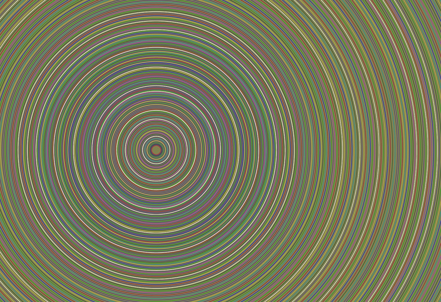 Dane Albert, Circles #40 Multi-Color Dusk, 2023
Enamel on aluminum (Concept) © Dane Albert, 48 x 72 in. (121.9 x 182.9 cm)
Series of colored lines and shapes in multiple configurations
DA.2023-040-multicolor-dusk
