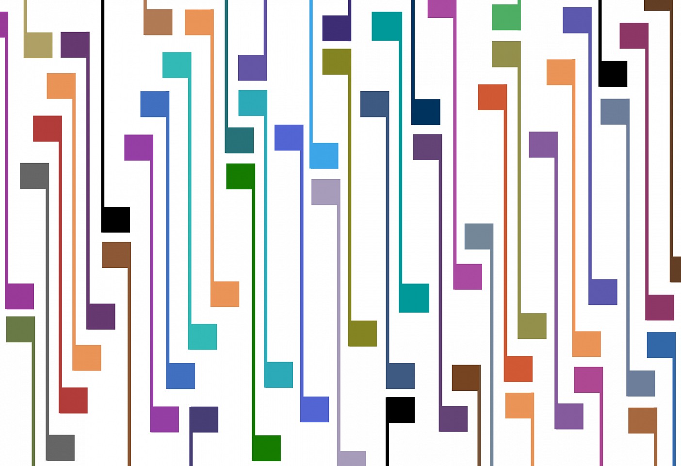 Dane Albert, Shapes #23, 2024
Enamel on aluminum (Concept) © Dane Albert, 48 x 72 in. (121.9 x 182.9 cm)
Series of colored lines and shapes in multiple configurations
DA.2024.shapes-023