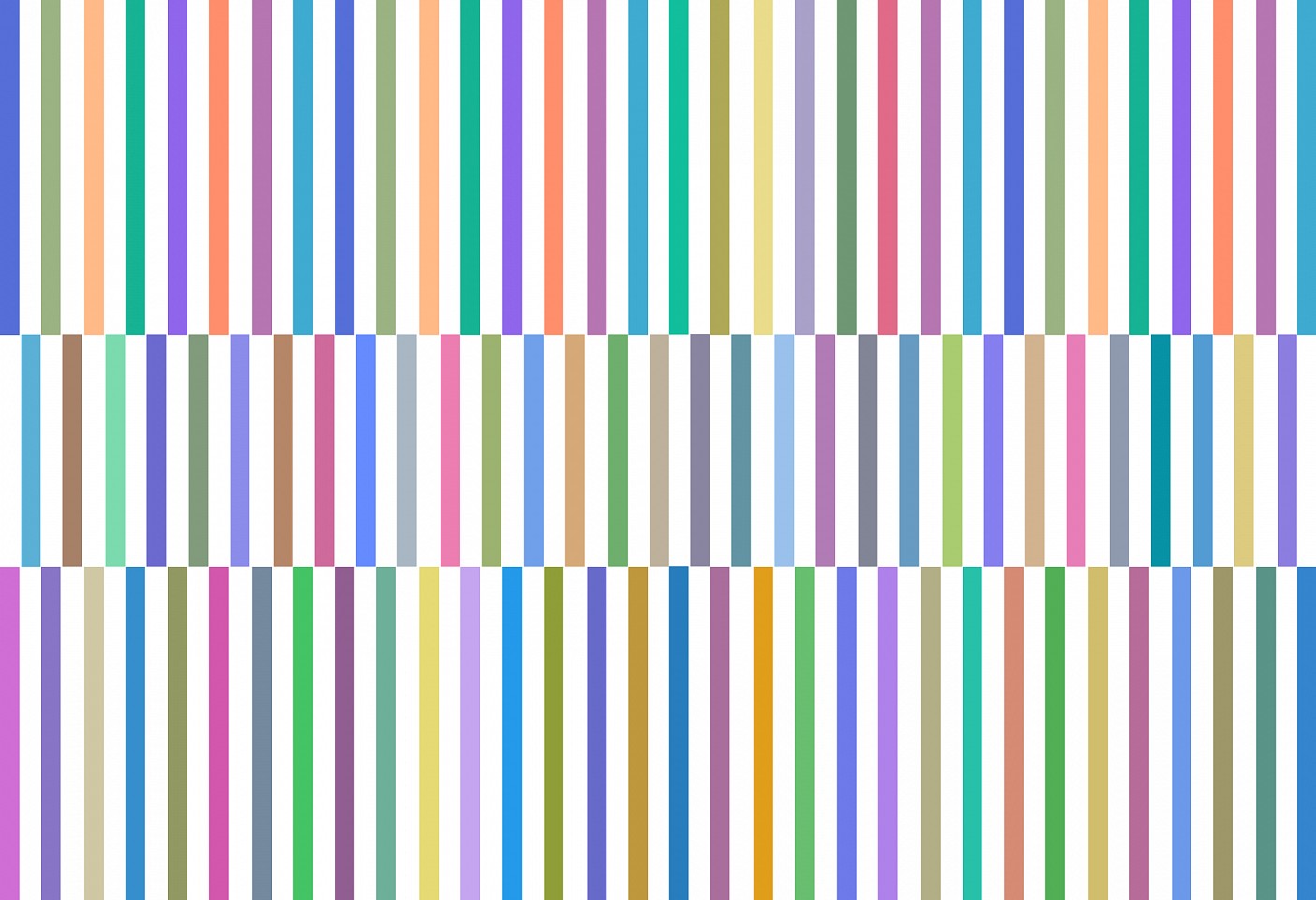 Dane Albert, Color Bars #26, 2024
Enamel on aluminum (Concept) © Dane Albert, 48 x 72 in. (121.9 x 182.9 cm)
Series of colored lines and shapes in multiple configurations
DA.2024.bars-026
