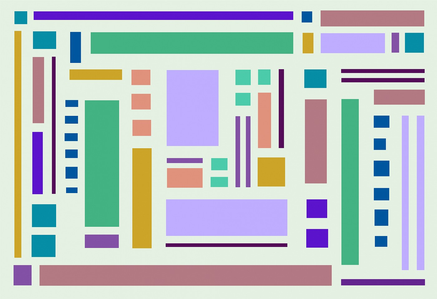Dane Albert, Color Blocks #55, 2024
Enamel on aluminum (Concept) © Dane Albert, 48 x 72 in. (121.9 x 182.9 cm)
Series of colored blocks in multiple configurations
DA.cb-2024-055
