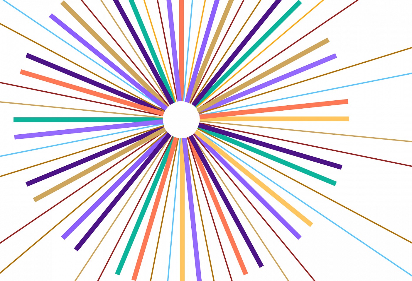 Dane Albert, Color Sticks #48, 2024
Enamel on aluminum (Concept) © Dane Albert, 48 x 72 in. (121.9 x 182.9 cm)
Series of colored lines and shapes in multiple configurations
DA.2024.sticks-048