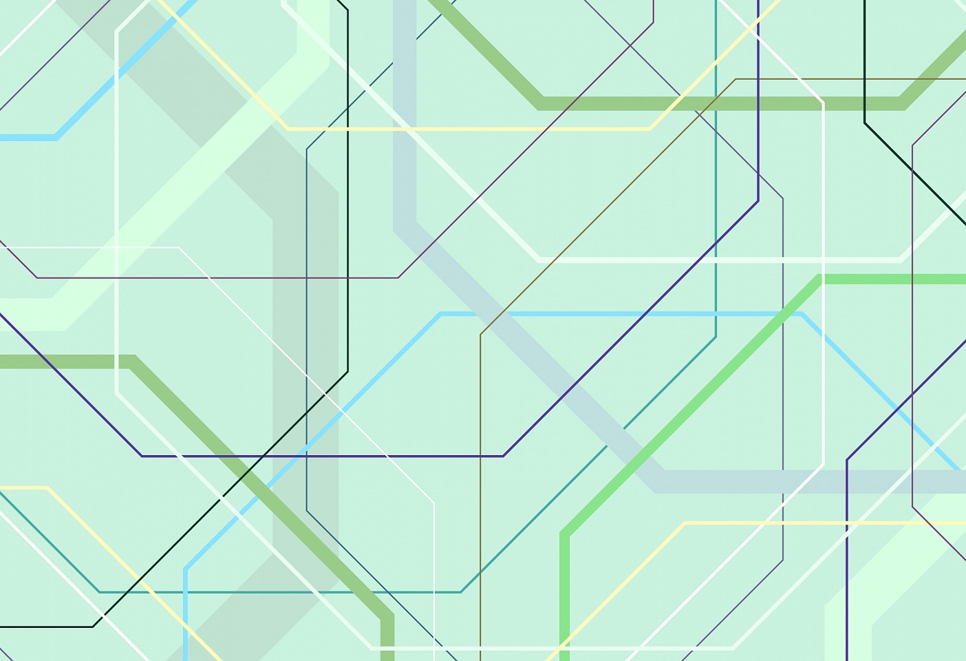 Dane Albert, Polygons #44 Day Lines, 2024
Enamel on aluminum (Concept), 48 x 72 in. (121.9 x 182.9 cm)
Series of colored lines and shapes in multiple configurations
DA.2024.polygon-044-day-lines