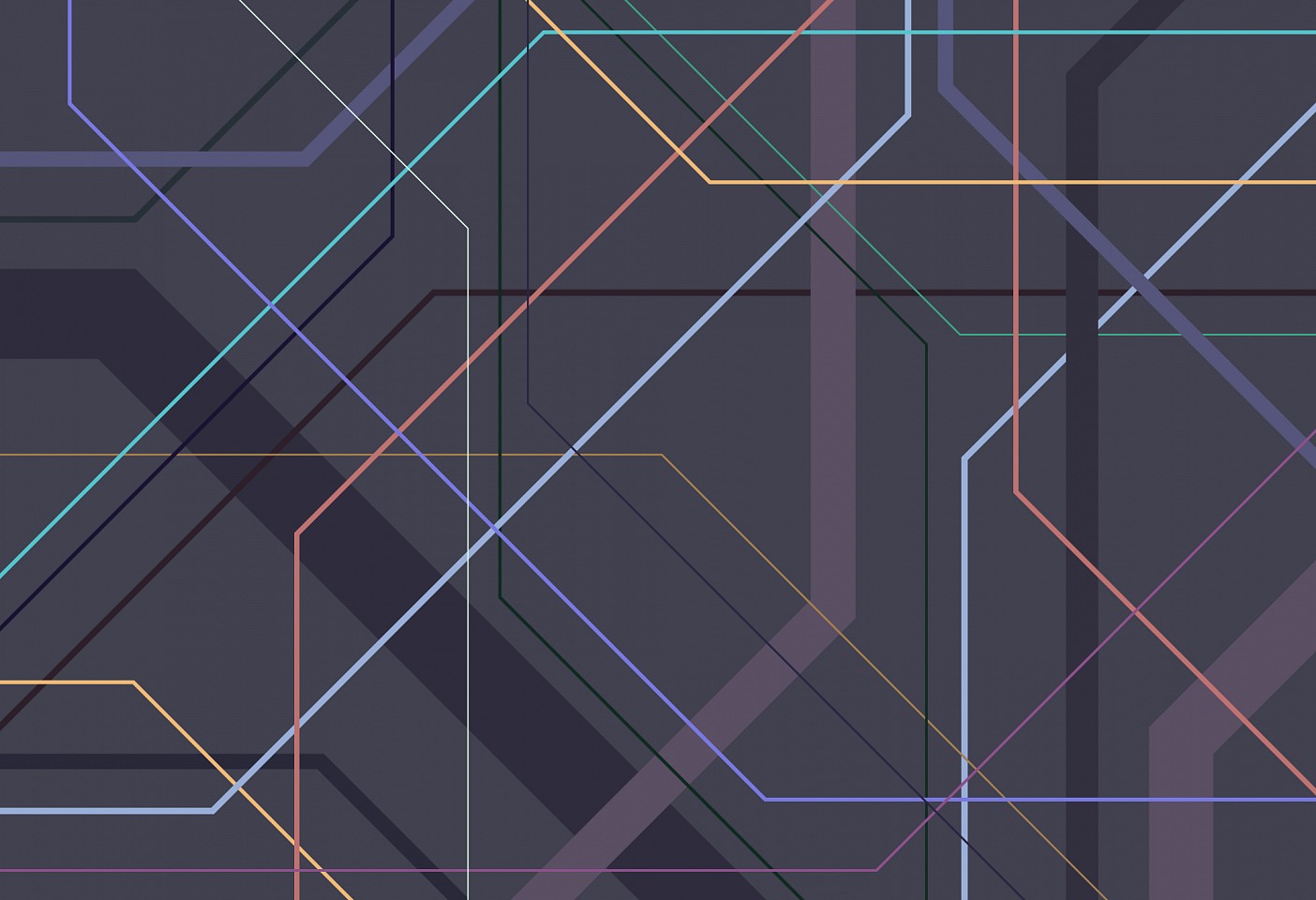 Dane Albert, Polygons #46 Night Lines, 2024
Enamel on aluminum (Concept), 48 x 72 in. (121.9 x 182.9 cm)
Series of colored lines and shapes in multiple configurations
DA.2024.polygon-046-night-lines