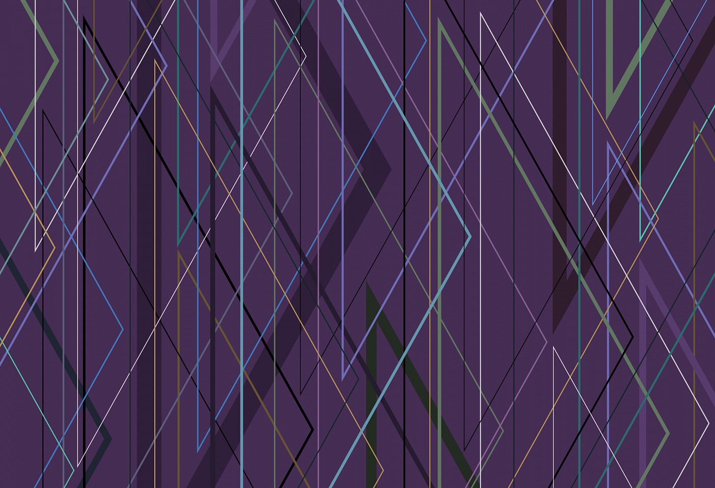 Dane Albert, Polygons #47 Night Lines 2, 2024
Enamel on aluminum (Concept), 48 x 72 in. (121.9 x 182.9 cm)
Series of colored lines and shapes in multiple configurations
DA.2024.polygon-047-night2-lines