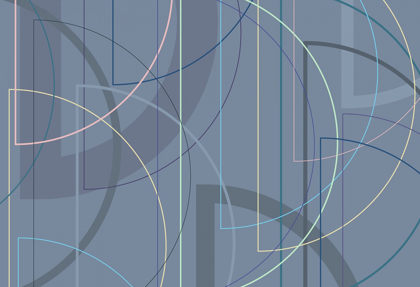 Dane Albert, Shapes #59 Night Lines, 2024
Enamel on aluminum (Concept), 48 x 72 in. (121.9 x 182.9 cm)
Series of colored lines and shapes in multiple configurations
DA.2024.shapes-059-night-lines