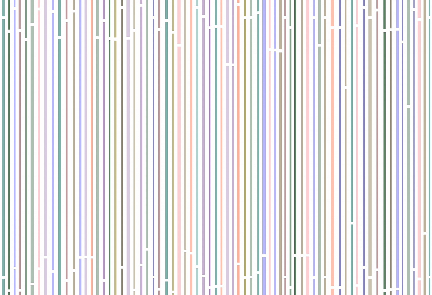 Dane Albert, Color Bars #51 Full, 2024
Enamel on aluminum (Concept), 48 x 72 in. (121.9 x 182.9 cm)
Series of colored lines and shapes in multiple configurations
DA.2024.bars-051-dusk-full